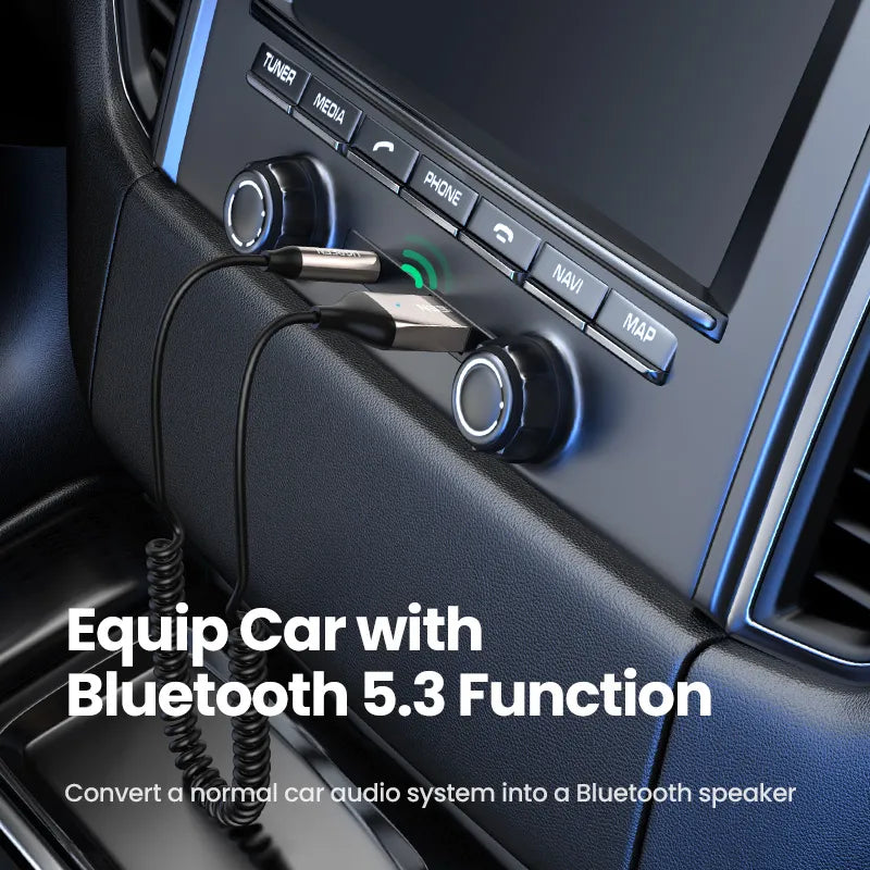 UGREEN Bluetooth Aux Adapter Wireless Car Bluetooth Receiver USB to 3.5mm Jack Audio Music Mic Handsfree Adapter for Car Speaker