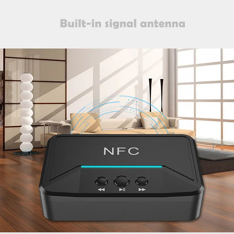 Wireless Bluetooth-compatible 5.0 Receiver Adapter NFC 3.5mm RCA Audio Music AUX Dongle Stereo Receptor for Amplifier Speaker