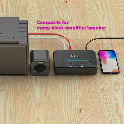 Wireless Bluetooth-compatible 5.0 Receiver Adapter NFC 3.5mm RCA Audio Music AUX Dongle Stereo Receptor for Amplifier Speaker